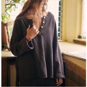 Free People Dark Brown Sweater Set